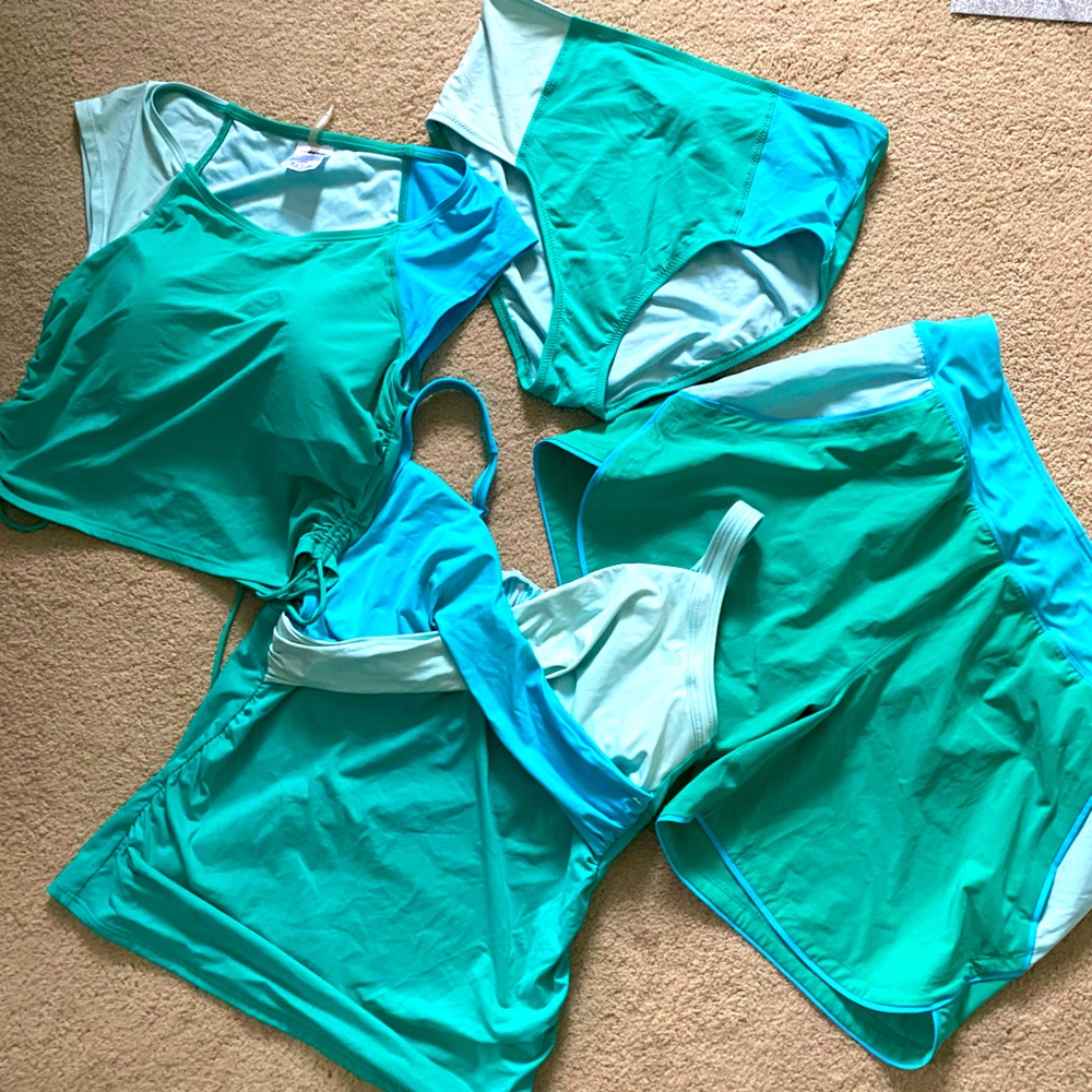 Lands’ End Swimsuit Set 2 tops & 2 bottoms Size 10 & Size 12